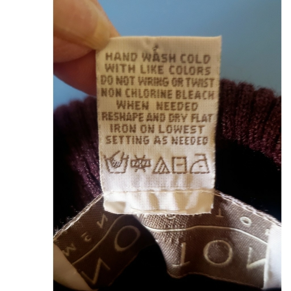 Vintage 90s Norton McNaughton Turtleneck Burgundy Silk Wool Sweater Classic M - Picture 10 of 10